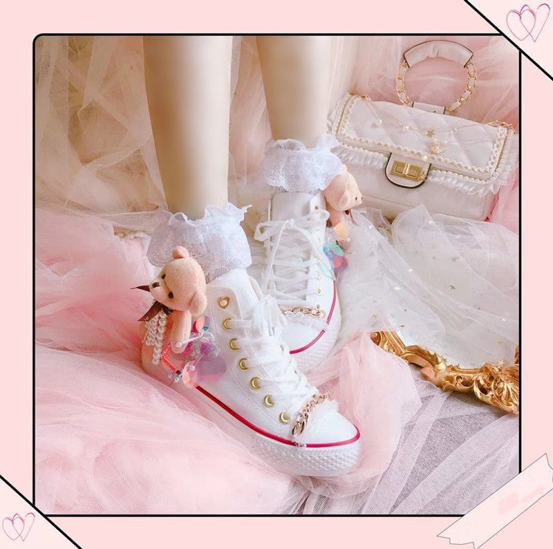white lace socks PL52555
