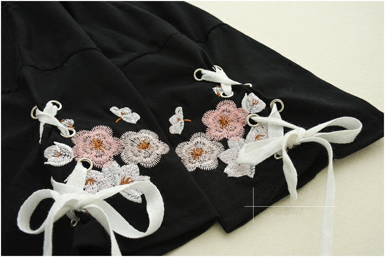 Lolita Flower Embroidered T-Shirt PL20230