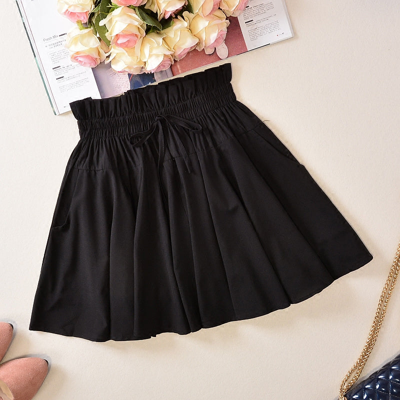 Lolita pleated half-length elastic skirt PL20142
