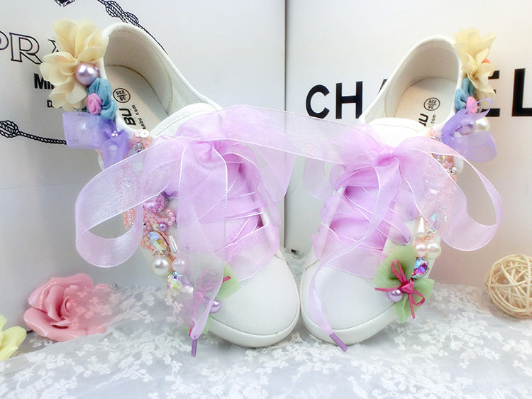 Original pastoral style white shoes PL10167