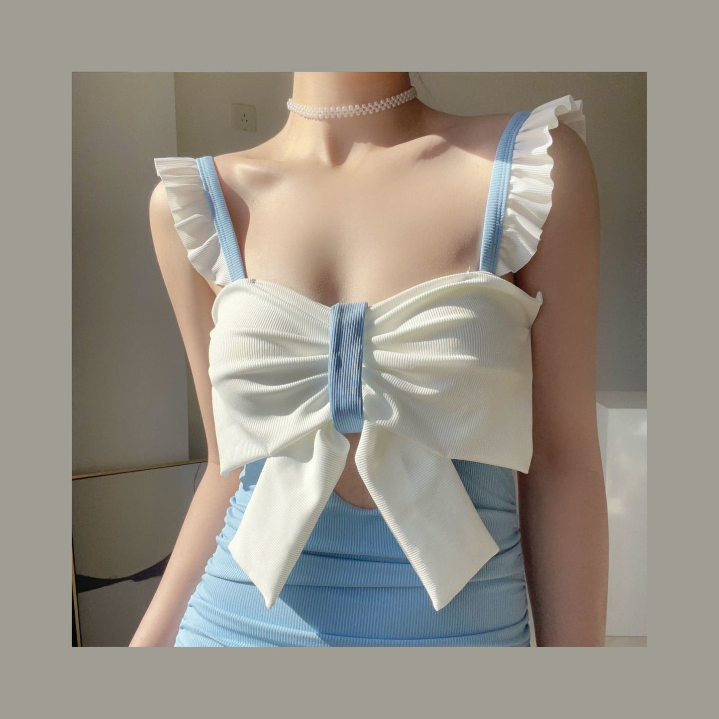 Blue One Piece Swimsuit PL52340