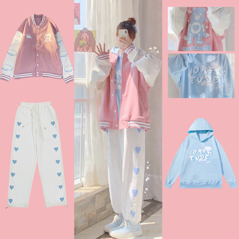 Jacket + Hoodie + pants three-piece set PL52536