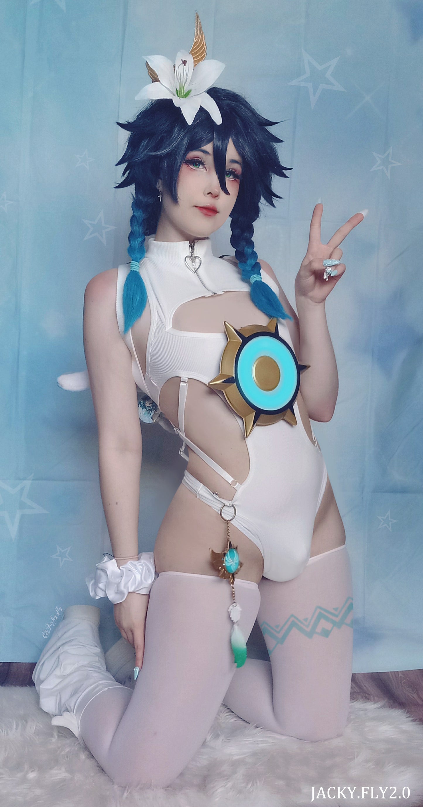 Femboy Hollow-out Bodysuit (2-Piece Set） AS58