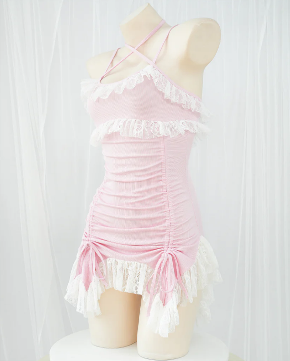 Pink Suspender Dress PA10196