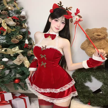 Christmas Strapless Lace Pajamas PA20317