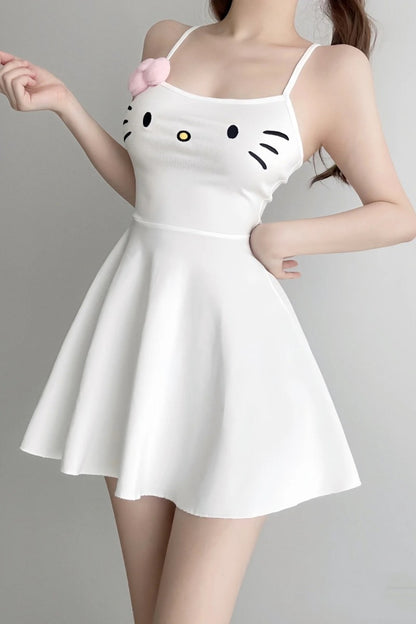 Sweet White Sling Dress PL53468