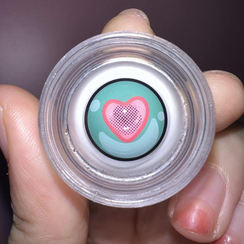 CUTE HEART GREEN CONTACT LENSES(TWO PIECES) PL53229