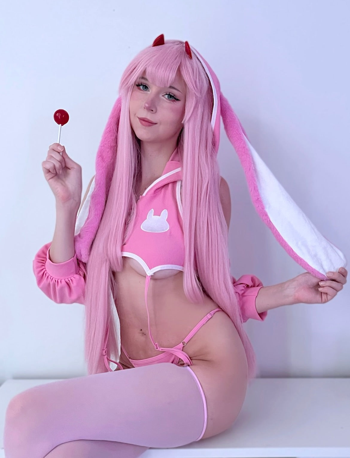 Bunny Cosplay Lingerie Vest Set KO157