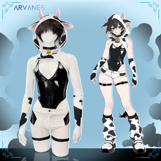 Pre-Order Cow Bodysuit (7-Piece Set）AS42