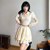 Cream High Waist Skirt Set PL53560
