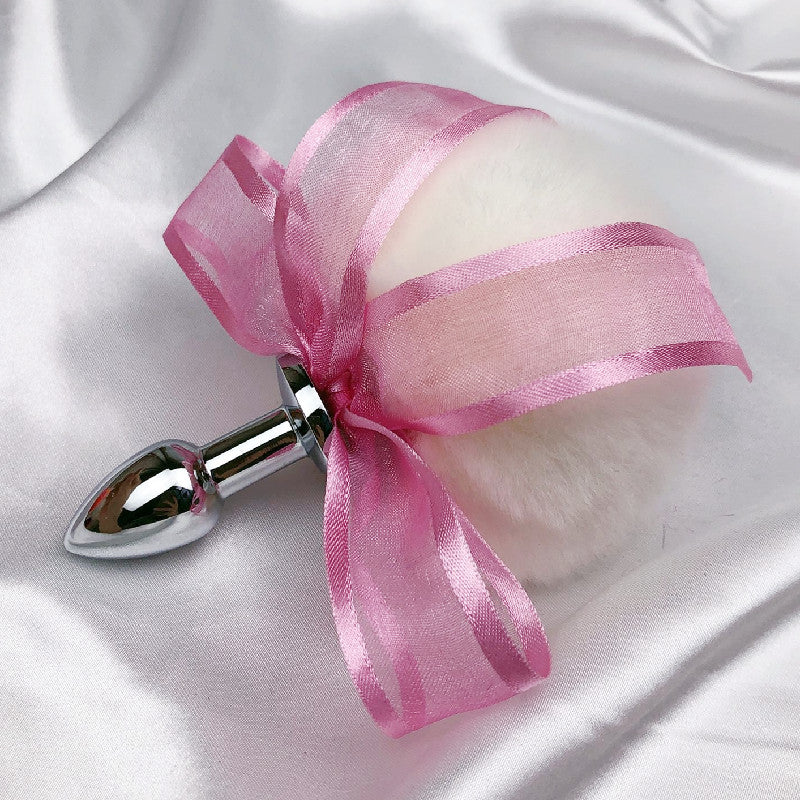 Real fur rabbit tail anal plug PL53642