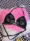 Y2K Kitten Bow Pin Lace Camisole PL53577