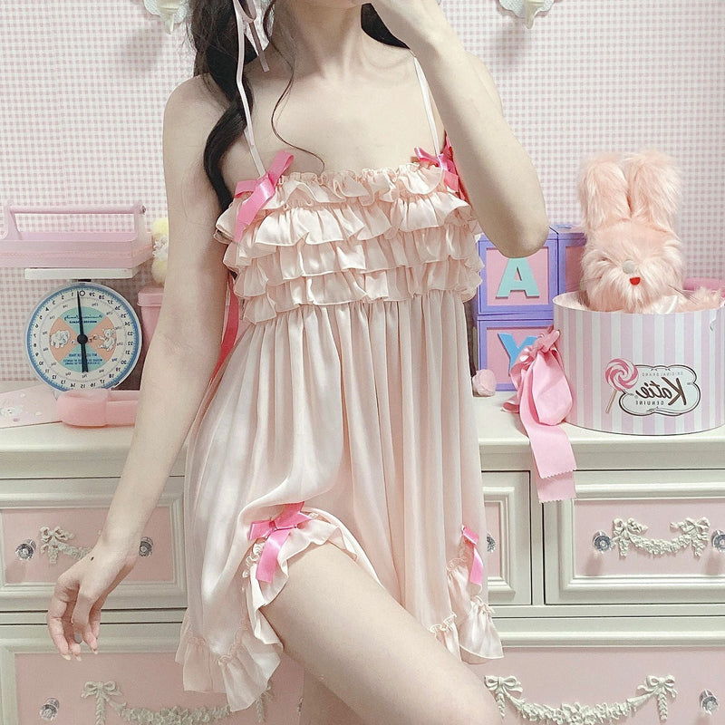 Sweet and Cute Pink Girl Nightdress PL53553