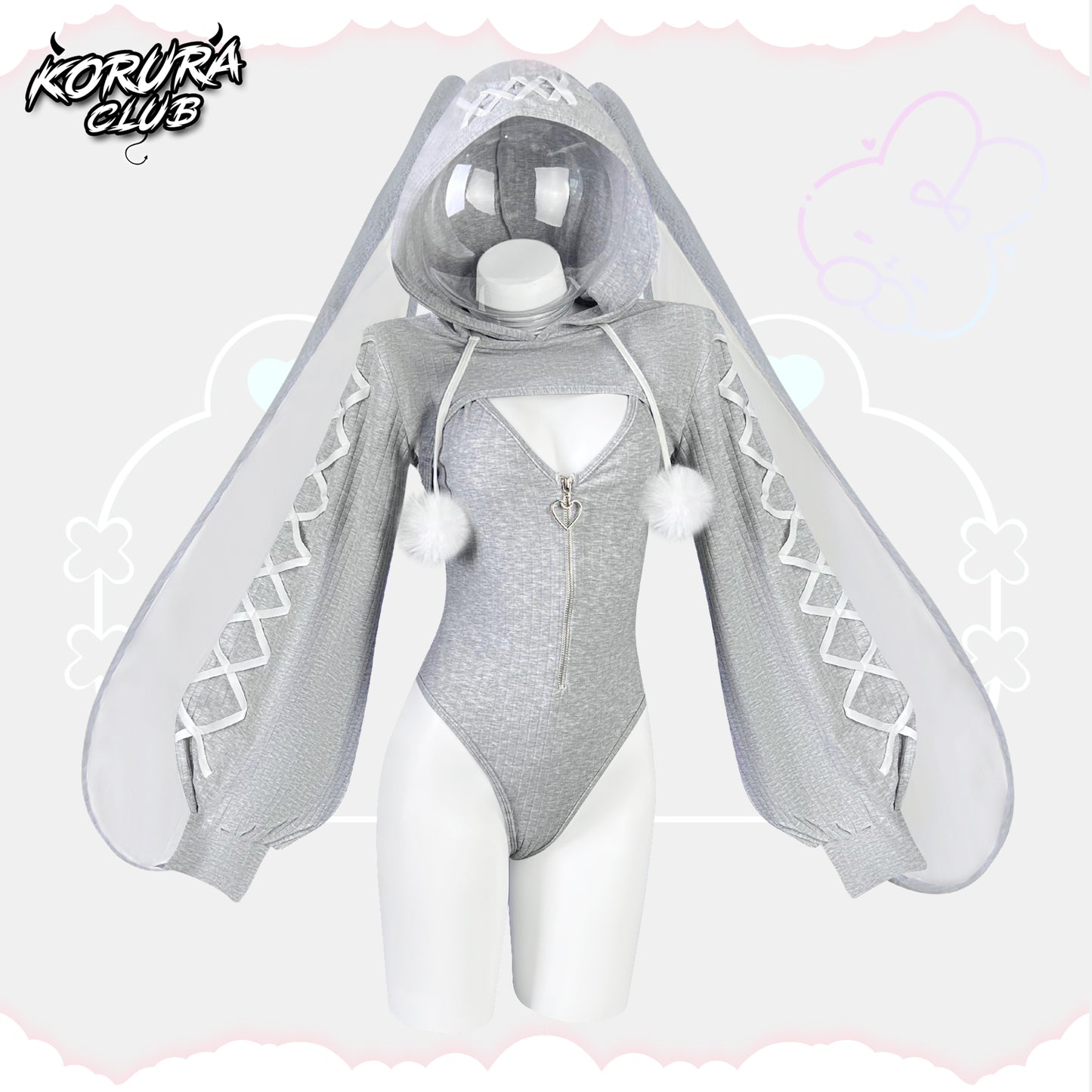 Pre-sale Cosplay Heart-Lock Floppy Bunny Jumpsuit KO102