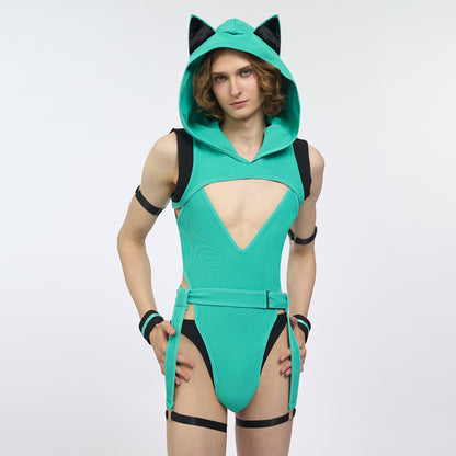 Minty Meow Bodysuit (5-Piece Set) AS46