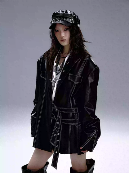 Dark punk leather suit PA20177