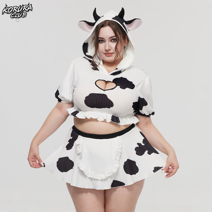 Cosplay Cow Print Skirt Set KO155