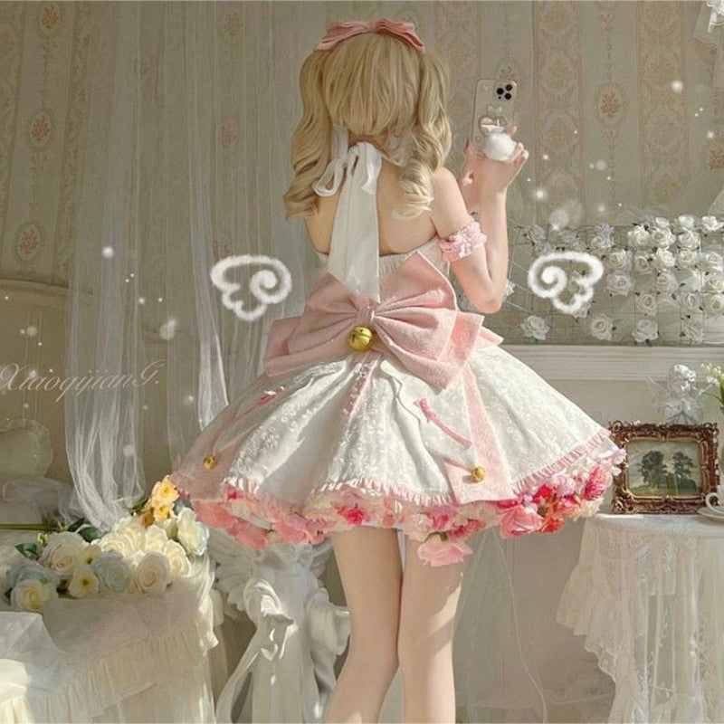 lolita pink bow dress PL53134