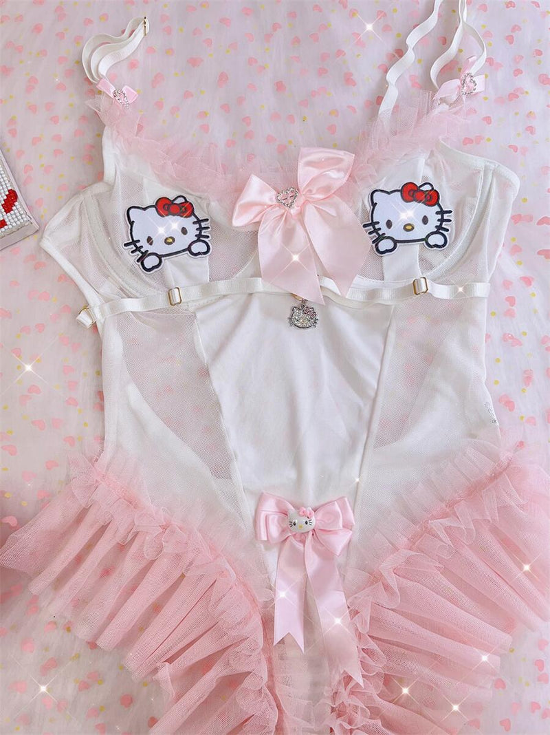 Y2K Bow Strap Bodysuit PA10077