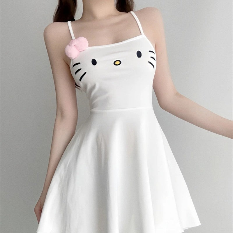 Sweet White Sling Dress PL53468
