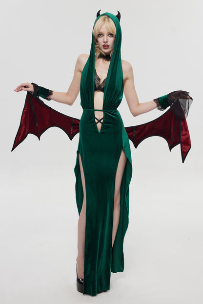 Pre-Sale Gothic Green Devil Wing Costume Set HK008