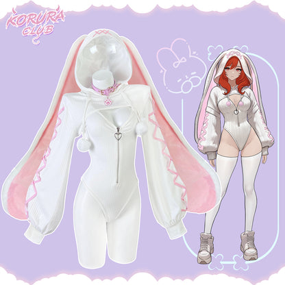 Pre-sale Cosplay Heart-Lock Floppy Bunny Jumpsuit KO102
