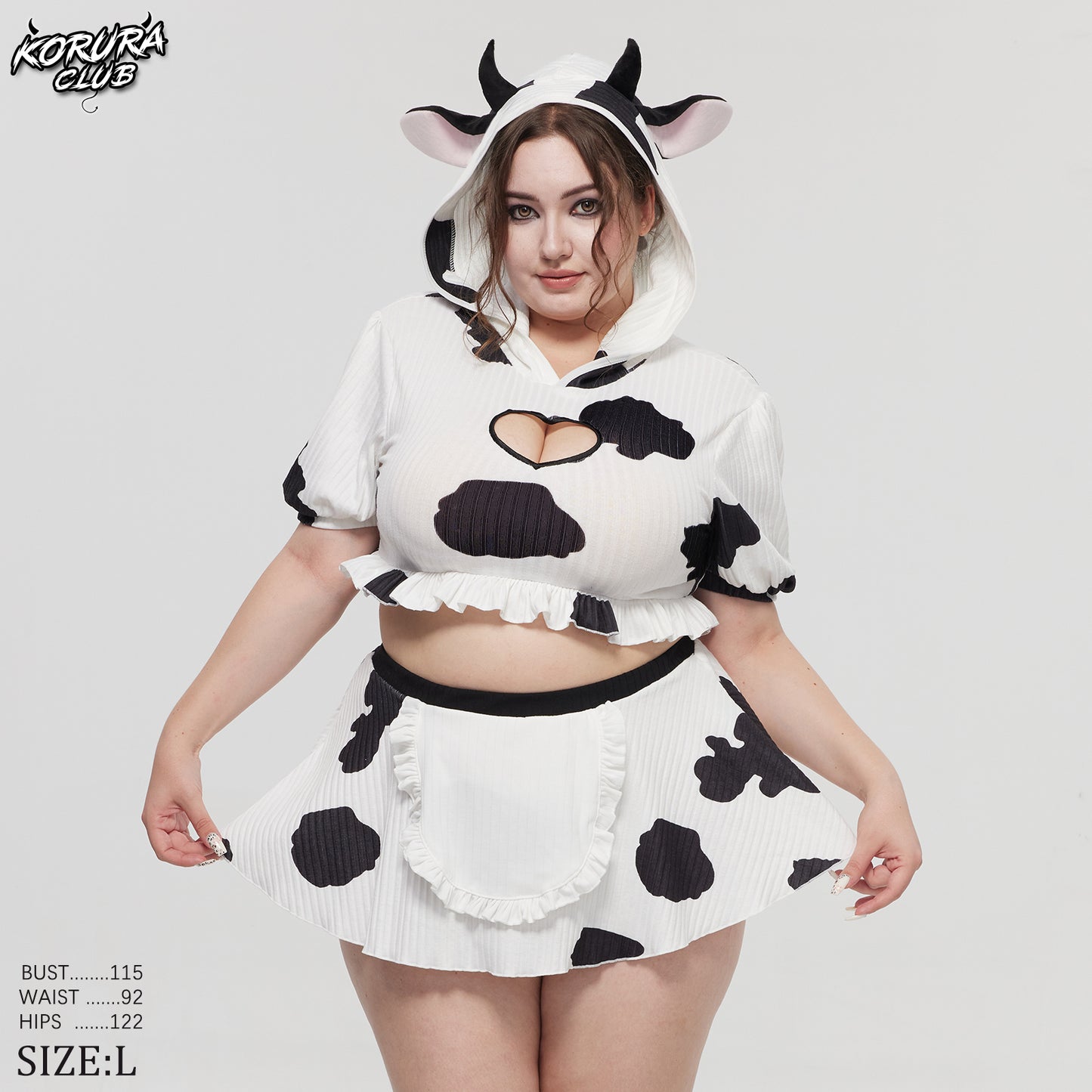 Cosplay Cow Print Skirt Set KO155