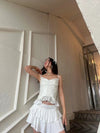 Lace suspender top + white cake skirt PL53256