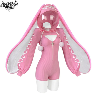 Heart-Lock Floppy Bunny Jumpsuit CJ04