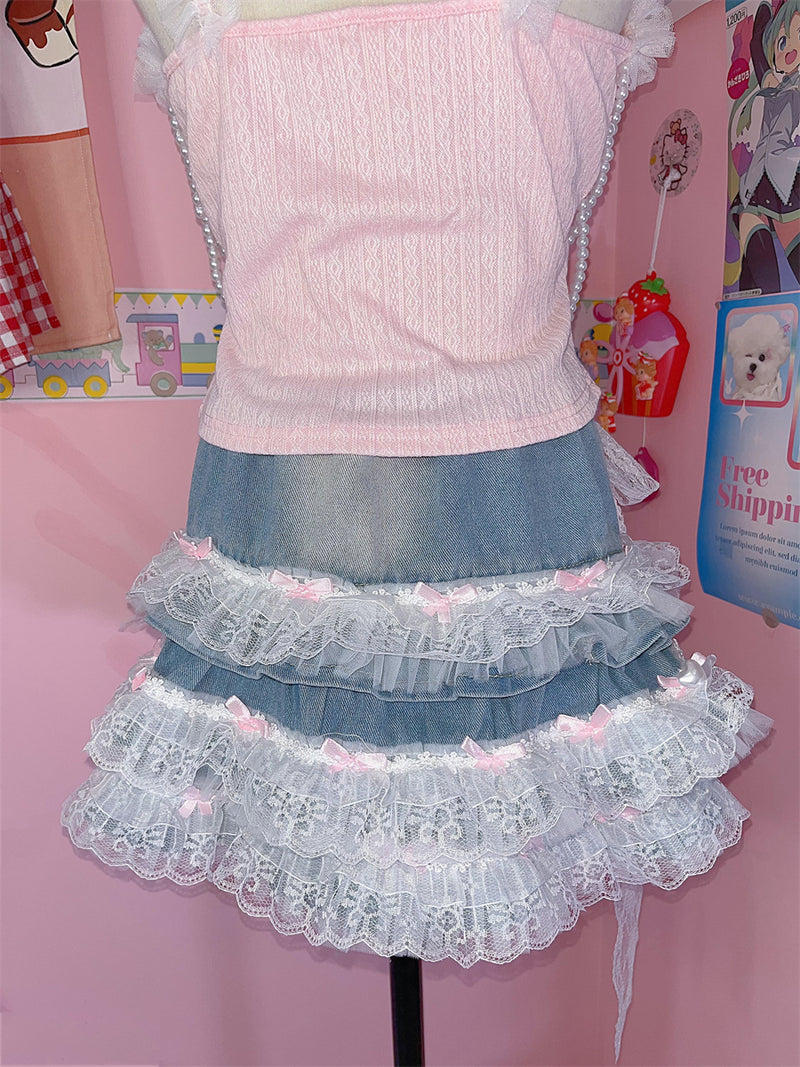 Y2k Lace Skirt PA10005