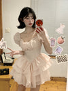 Pale pink princess waist dress PL53358