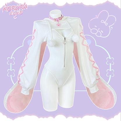 Pre-sale Cosplay Heart-Lock Floppy Bunny Jumpsuit KO102