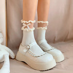 Lolita White Bow Short Cotton Socks PL53344