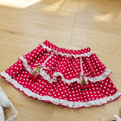Cherry polka dot skirt PA20076