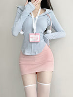 Long-sleeved sunscreen shirt + hip skirt PL53369