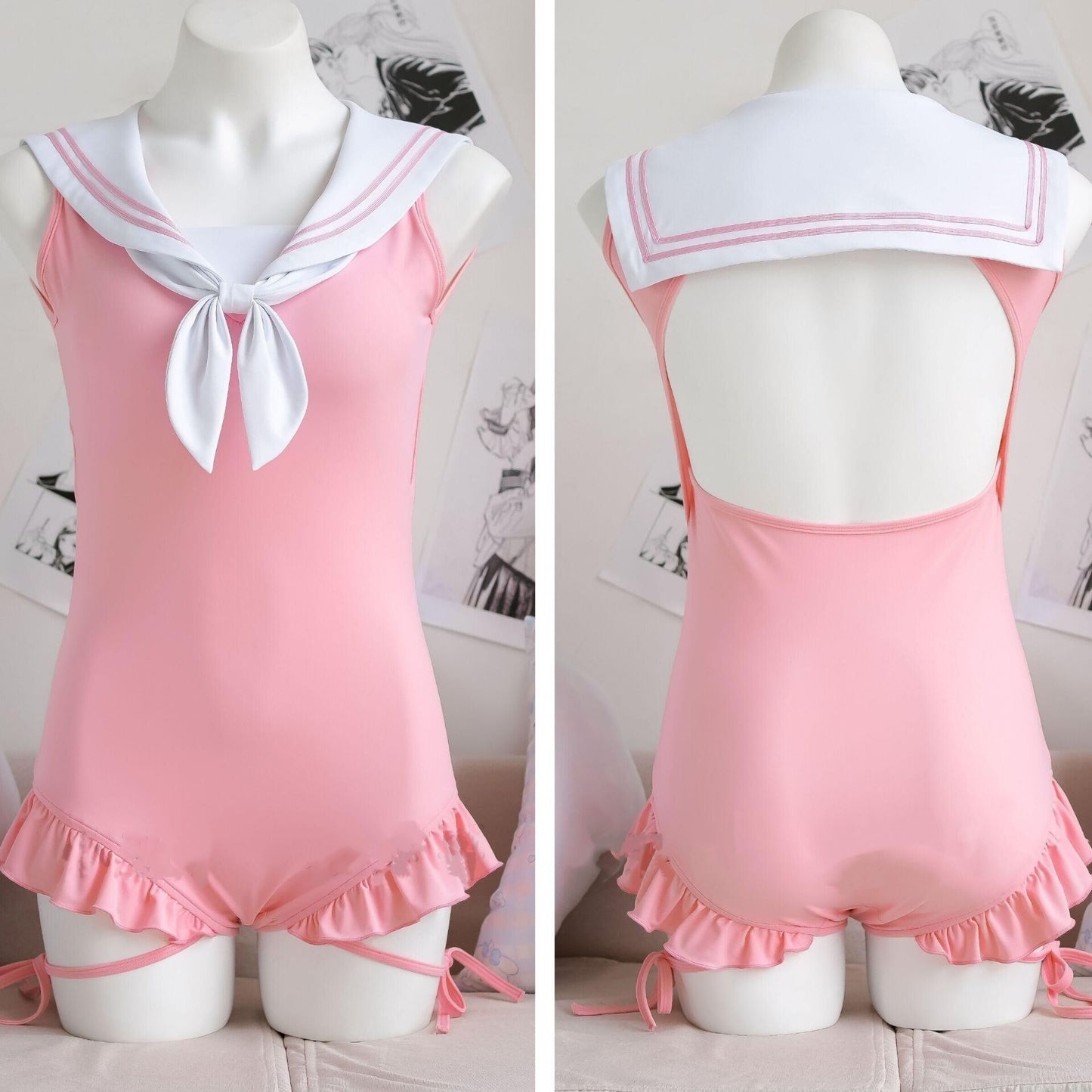Cat's Paw Sailor Neck Swimsuit PA20073