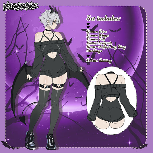 Pre-order Halloween Spooky Demon Knit Set (6-Piece Set) AS70