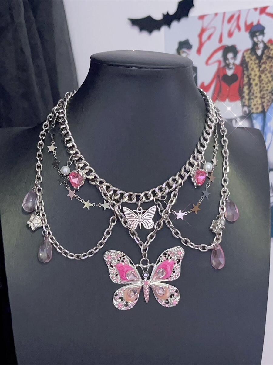 Y2K Rhinestone Necklace Waist Chain PA10086