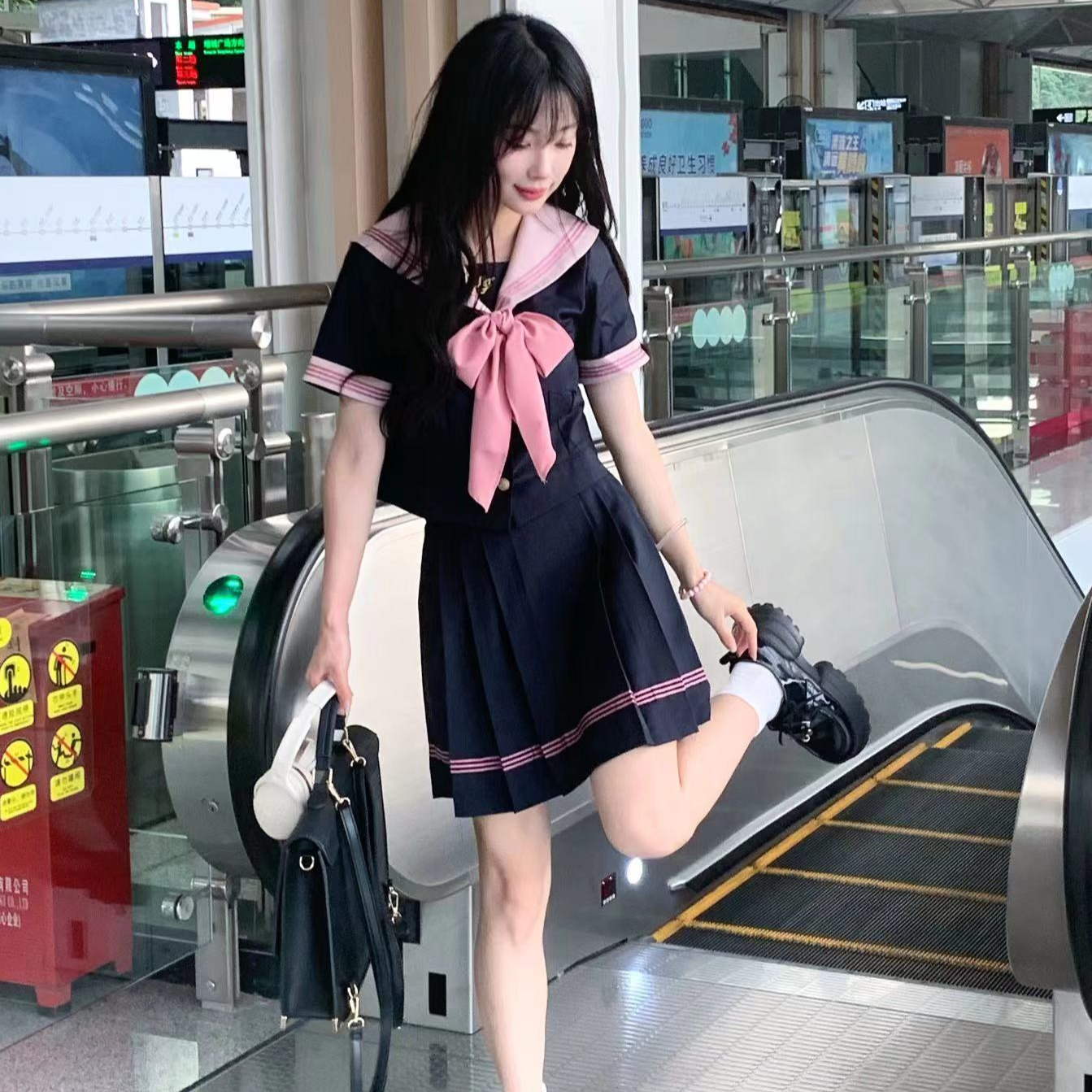 JK uniform suspender skirt shirt PA20096