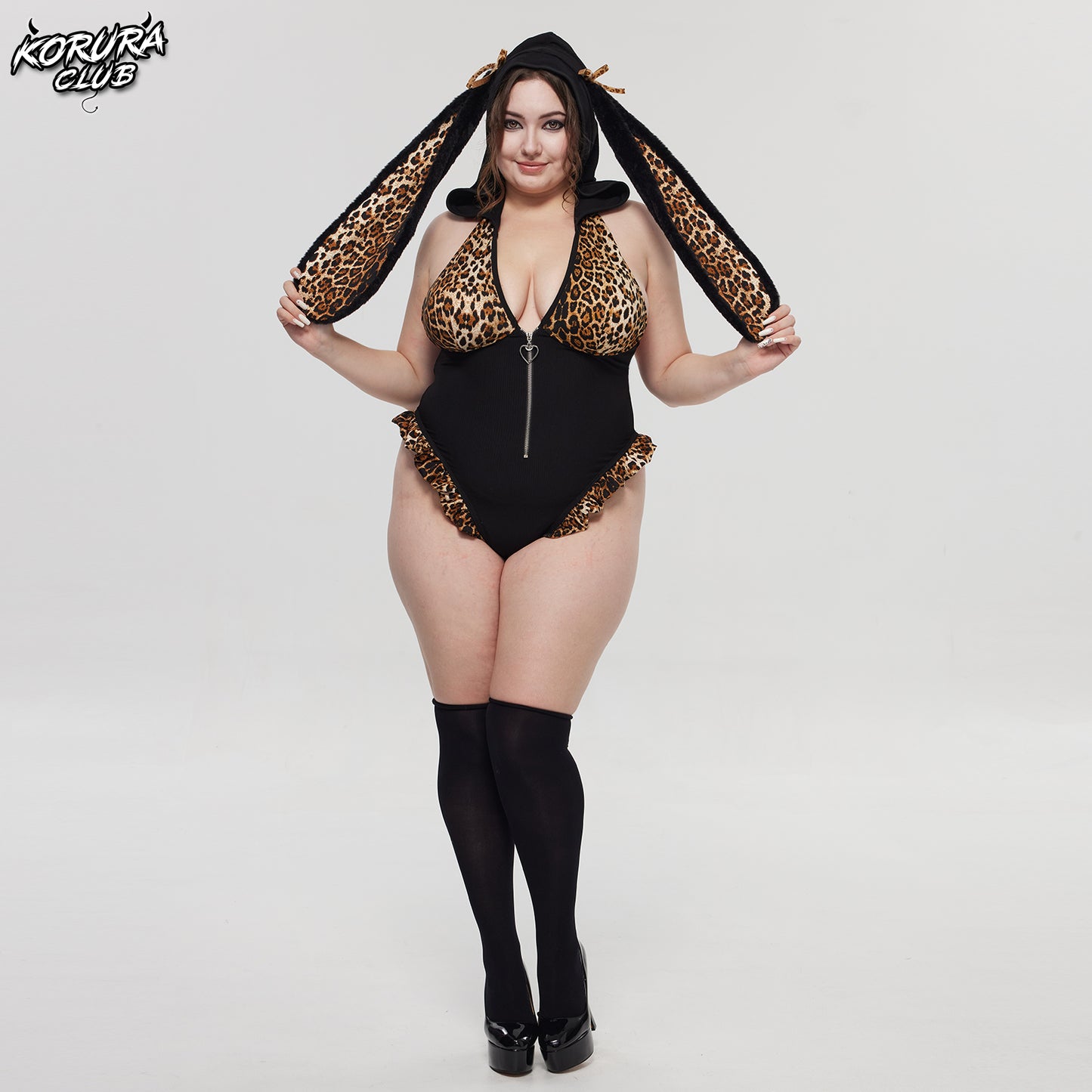 Cosplay Leopard Print Bunny Lingerie KO141