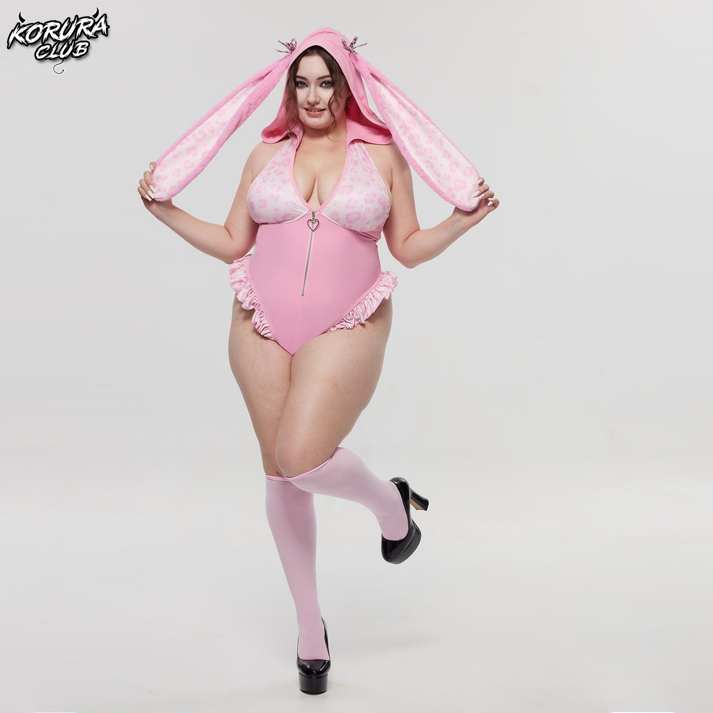 Cosplay Leopard Print Bunny Lingerie KO141