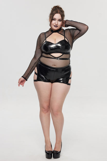 Pre-Sale Gothic Fishnet Motorcycle Lingerie Set (2-Piece) HK002