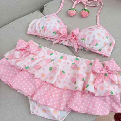 Cute strawberry print swimsuit PA20074
