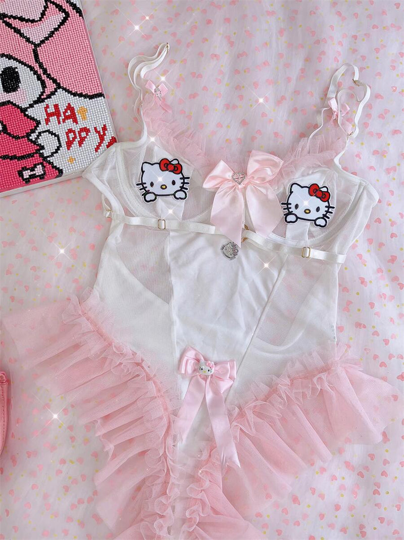 Y2K Bow Strap Bodysuit PA10077