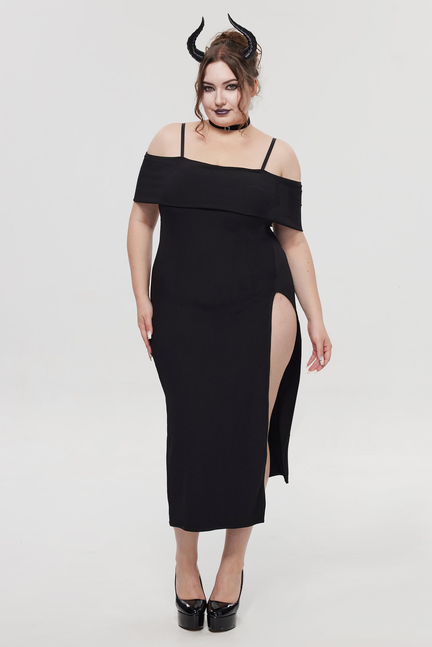 Pre-Sale Gothic Off Shoulder Black Dress HK006