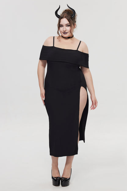 Pre-Sale Gothic Off Shoulder Black Dress HK006
