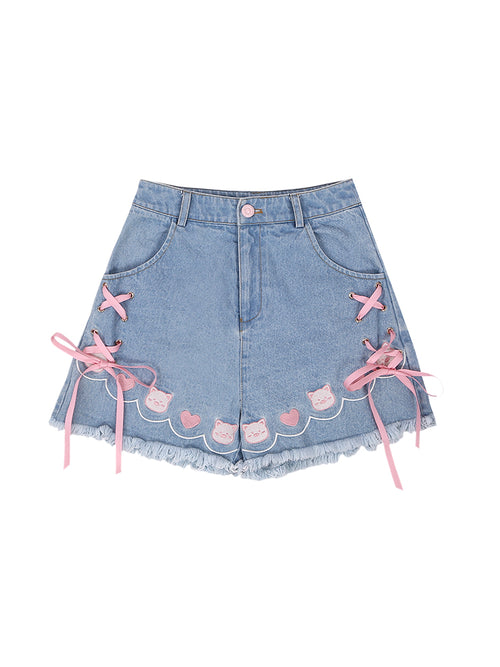 Bow all-match casual shorts PL53412
