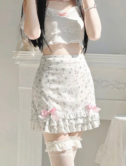 floral bowknot skirt PL53353
