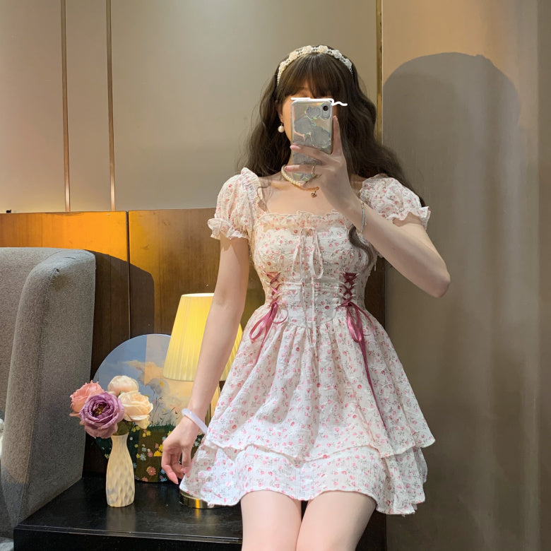 one shoulder floral dress PL53516