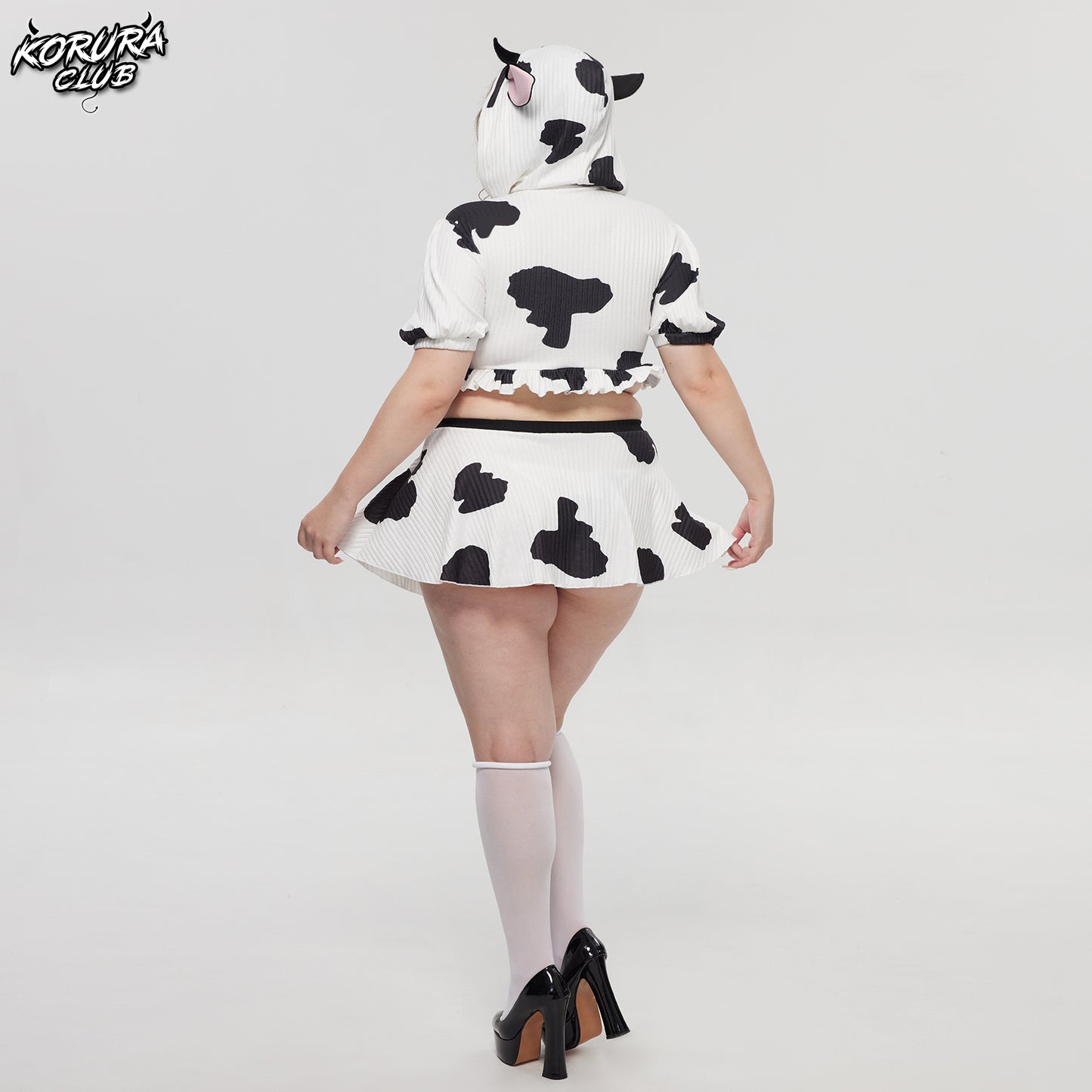 Cosplay Cow Print Skirt Set KO155